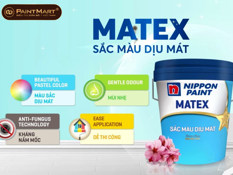 Sơn Nippon Matex sắc màu dịu mát dòng sơn được yêu thích của Nippon có những ưu điểm vượt trội nào ?